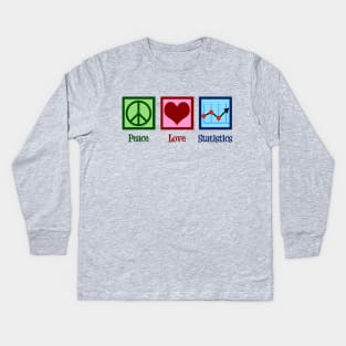 Peace Love Statistics Kids Long Sleeve T-Shirt